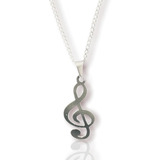 Corrente Colar Masculino Clave De Sol Música Aço Inox 60 Cm