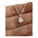 Corrente Colar Ponto Luz Estrela 6mm Prata 925 Cx Veludo