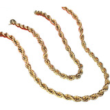 Corrente Cordão Aço Cirúrgico Inox Trançado Banhado 70 Cm!!!