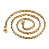 Corrente Cordão Aço Cirúrgico Inox Trançado Banhado 70 Cm