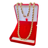 Corrente Cordão Baiano Grosso 7mm Dourado Aço Inoxidavel