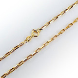 Corrente Cordão Masculino 60cm Ouro 18k Elo Alongado Oca