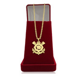 Corrente Cordão Piastrine Banhado A Ouro + Pingente Times