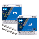 Corrente De Bicicleta Kmc X9 Padrão Shimano Sram 9 Vel 2 Un