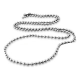Corrente De Bolinhas 80cm X 2,5mm Em Aço Inox Dog Tag Dogtag