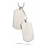 Corrente E 2 Placas Identificação Militar Dog Tag Aço Ref