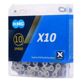 Corrente Kmc X10 Silver 10v 116 Links 280gr 30v Deore Tiagra