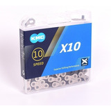 Corrente Kmc X10 Silver Prata 116l 10v Shimano Sram Com Nf 