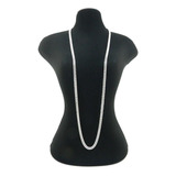 Corrente Masculina 80cm 4mm Largura Folheada Prata Cr849