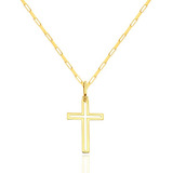 Corrente Masculina Maciça Cartie Com Cruz Crucifixo Ouro 18k Cor Amarelo