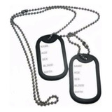 Corrente Masculina Placas Identificação Militar Dog Tag Aço