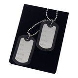 Corrente Masculina Placas Identificação Militar Dog Tag Aço