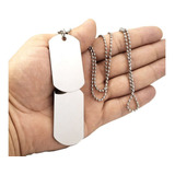 Corrente Militar Placa Identificação Dog Tag Aço Inox 316l