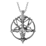 Corrente Pingente Baphomet Pentagrama Invertido Bode