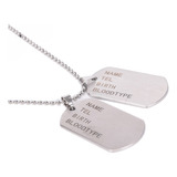 Corrente Pingente Militar Exército Cordão Dog Tag Lisa