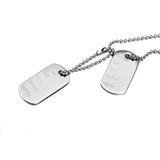 Corrente Placa Identificação Dog Tag Sem Silenciadores Aço