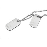 Corrente Placa Identificação Dog Tag Sem Silenciadores Aço