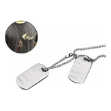 Corrente Placa Identificação Exército Dog Tag Aço Inox 316l