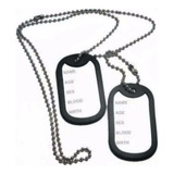 Corrente Placa Identificação Exército Dog Tag Aço Inox 316l