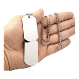 Corrente Placa Identificação Exército Dog Tag Aço Inox 316l