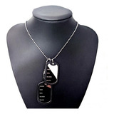 Corrente Placa Identificação Exército Dog Tag Aço