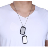 Corrente Placa Identificação Exército Dog Tag Gravação