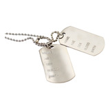 Corrente Placa Pequena Identificação Exército Dog Tag Aço