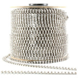 Corrente Strass Cristal - Ss28 / 6mm - Prata - Rolo 20 Mts
