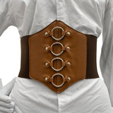Corselet Cinto Corpete Espartilho Elástico Corsse Couro Pu