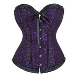 Corset Corselet Corpete Espartilho Roxo Com