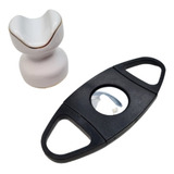 Cortador De Charutos Plástico + Suporte De Charuto Cerâmica