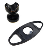 Cortador De Charutos Plástico + Suporte De Charuto Cerâmica