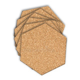 Cortiça Adesiva Hexagonal 4 Pçs 29x25 Decoração, Quadro 4mm