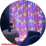 Cortina 304 Leds Coloridos 110v 3x2m M/f Decoração Natal
