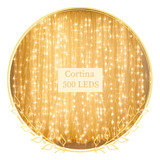 Cortina 500 Leds Branco Quente Fixa 8funções 110v 220v 4x2,2