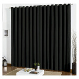 Cortina Blackout - Tecido Corta Luz 2m Cm Ilhos Sala Quarto Cor Preto