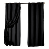 Cortina Blackout Blecaute C/ Voil 2,80 X 2,30 - Varias Cores Cor Preto