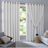 Cortina Blackout Blecaute Pvc C/ Voil 2,80 X 2,50 Atacado Cor Branco