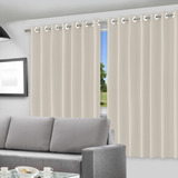 Cortina Blackout Com Ilhós Para Sala Quarto - 200x140cm