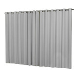 Cortina Blackout Em Tecido 2,00 X 1,80 Corta Luz Preto Cor Branco/gelo