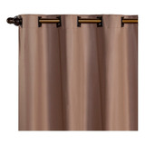 Cortina Blackout Escritório Quarto Sala Veda Barra De 130cm X 220cm Liso Cor Avelã - Unidade De 1