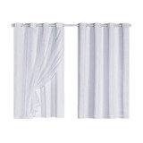 Cortina Blackout Pvc Com Voil 2,20x1,40 Para Janelas De Casa