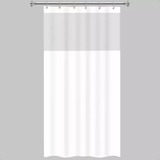 Cortina Box Banheiro Lisa Antimofo Pvc C/ Visor Transparente