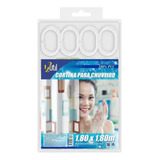 Cortina Box Para Chuveiro 100% Pvc Com 12 Ganchos 1,80x1,80m