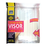 Cortina Box Vinil C/ Visor Banheiro Resistente 1,35m X 2,00m Cor Bege Lisa