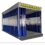 Cortina Cabine Pintura Lonas 2,76x4,40 Transparente Azul