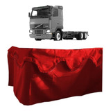 Cortina Cetim Jogo 2 Peças Meio Para Volvo Fh Alto Vermelho