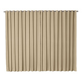 Cortina Com Blecaute Ismara Decor Para Sala 4,00 X 2,00 Tecido Corta Luz Cor Palha