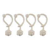 Cortina De Janela De Casa Prender Braçadeira 4pcs Beige