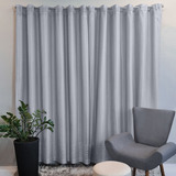 Cortina De Renda Com Forro Olímpia Interlar Prata 350x220cm
